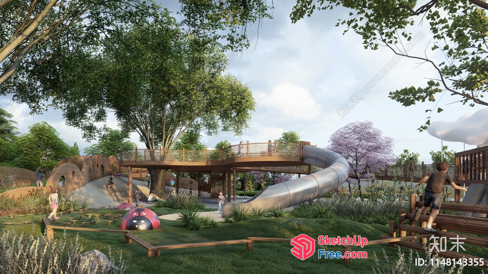 Serene Park Landscape 3D SketchUp File