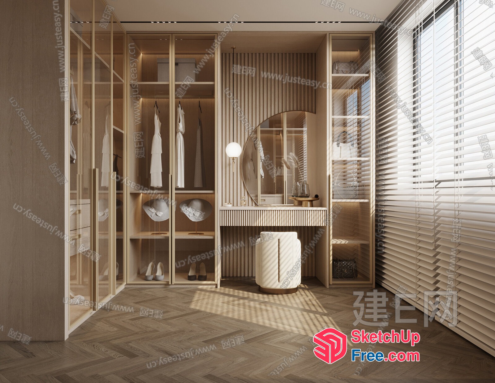 Elegant Modern Dressing Room 3D SketchUp File