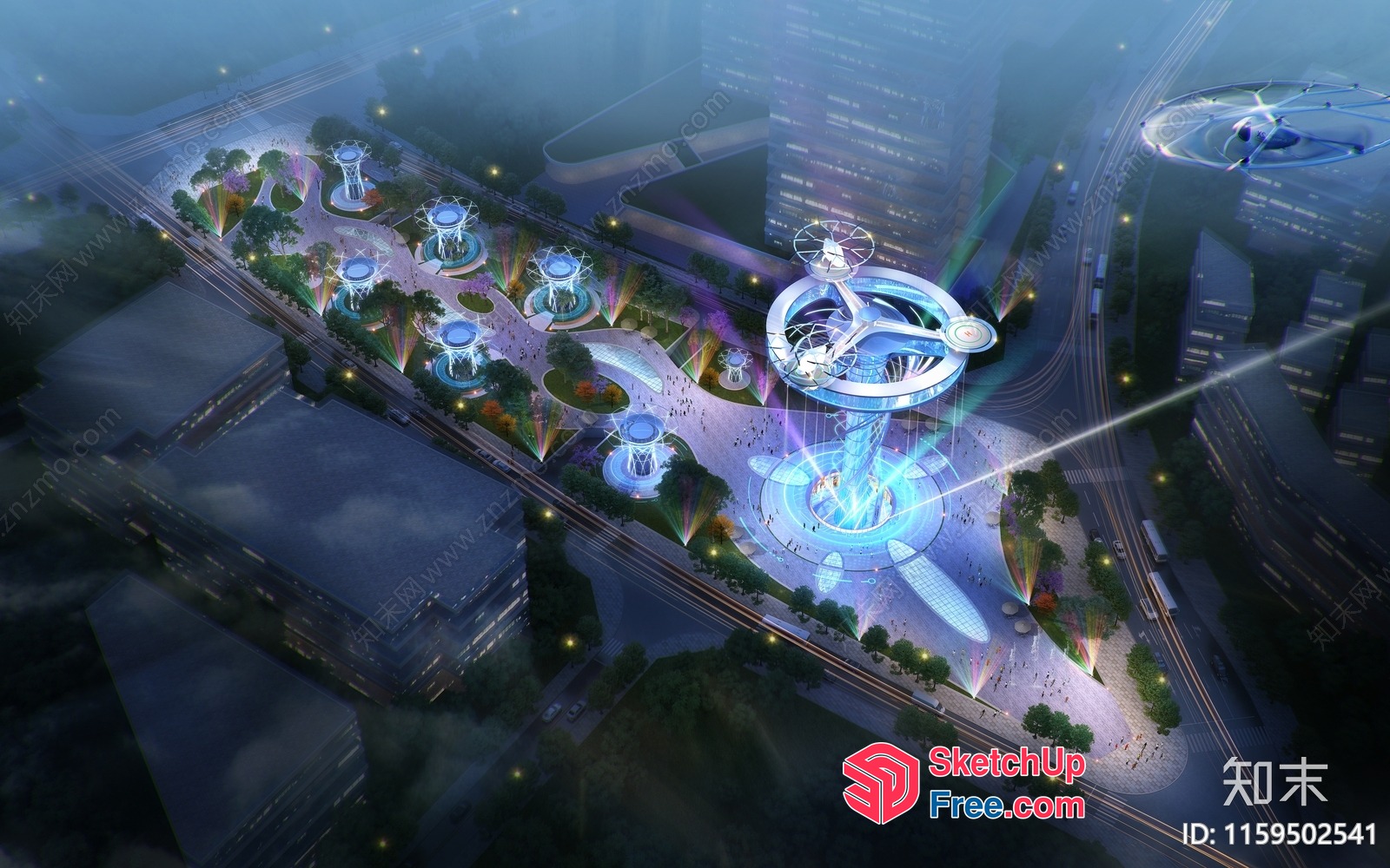 Futuristic Space Capsule Park 3D SketchUp File