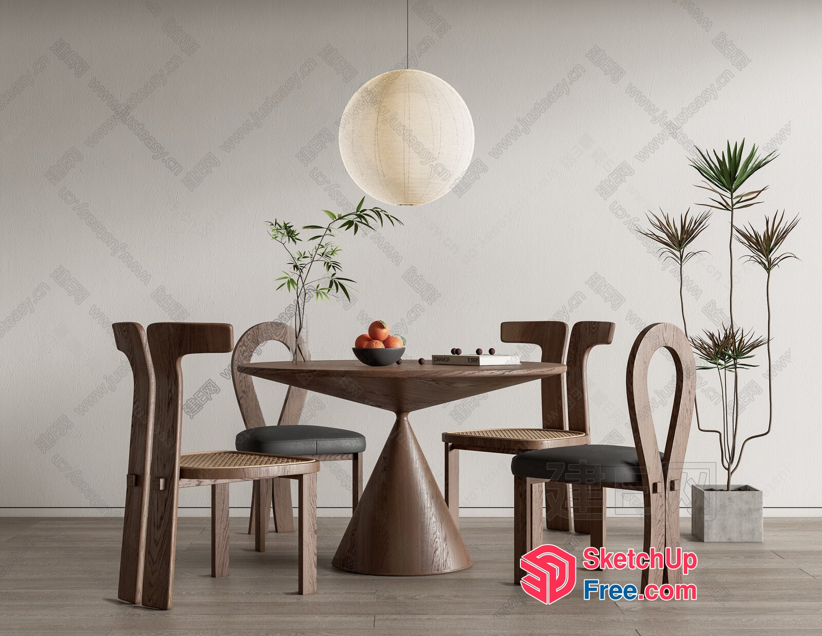 Modern Minimalist Dining Room Furniture 3D SketchUp File