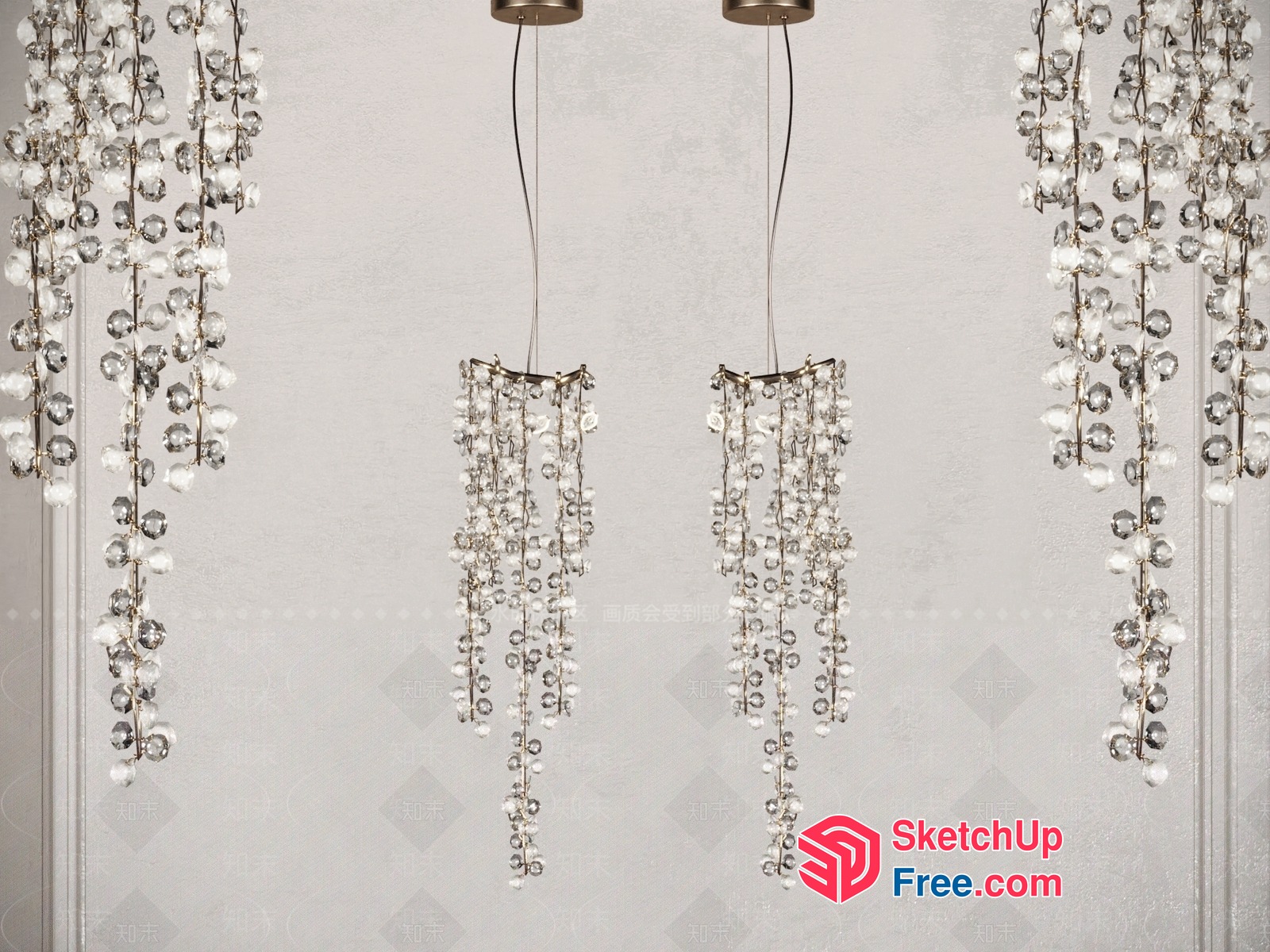 Crystal Chandelier Ceiling Decorations 3D SketchUp File