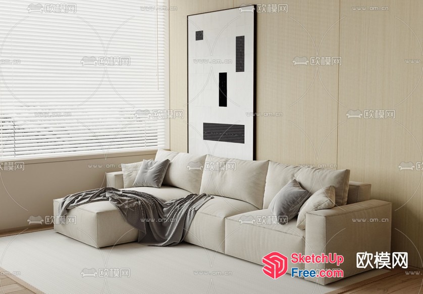 Minimalist Modern Living Room Interior 3D SketchUp File