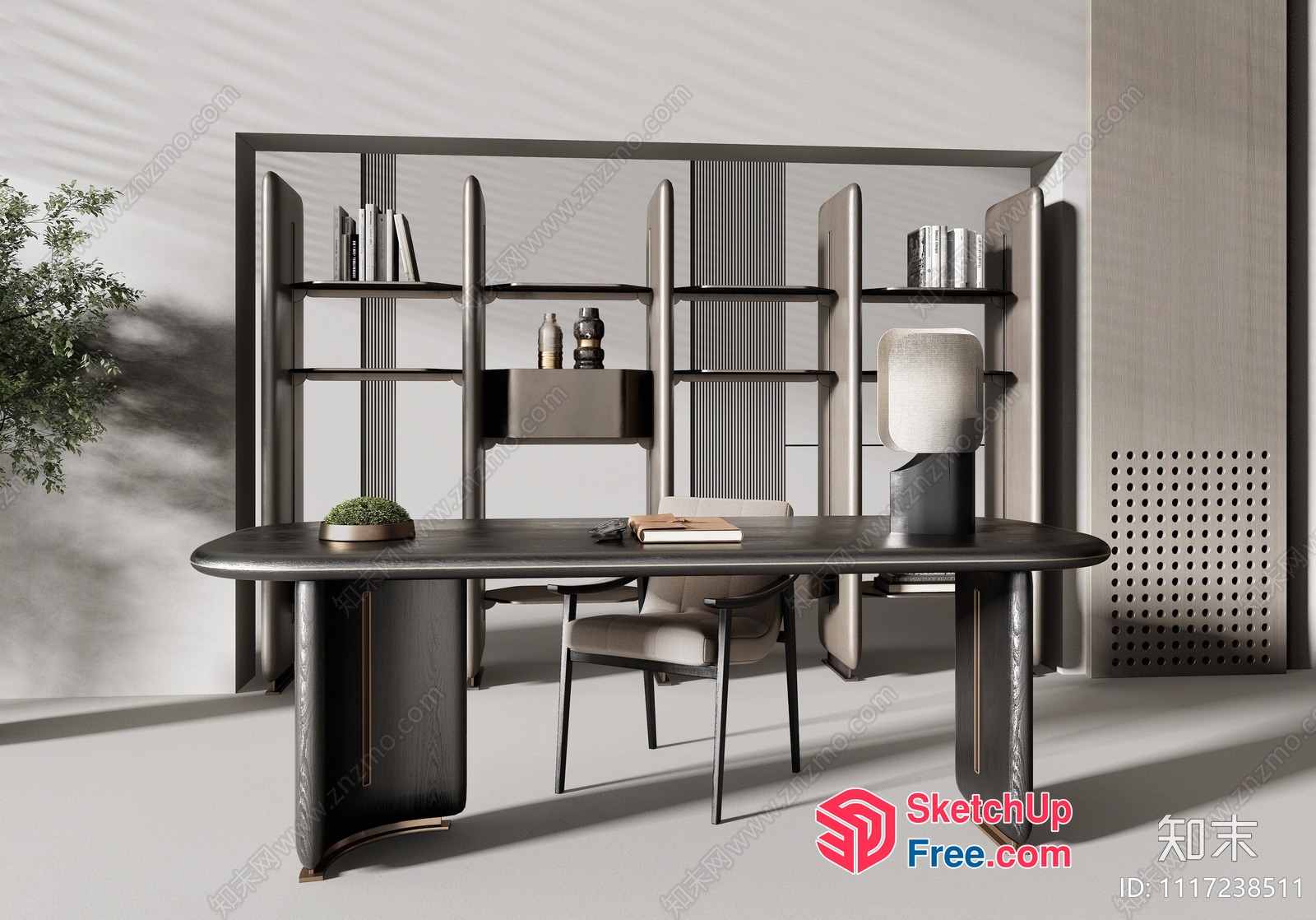 Modern Office Desk With Sleek Design And Storage 3D SketchUp File