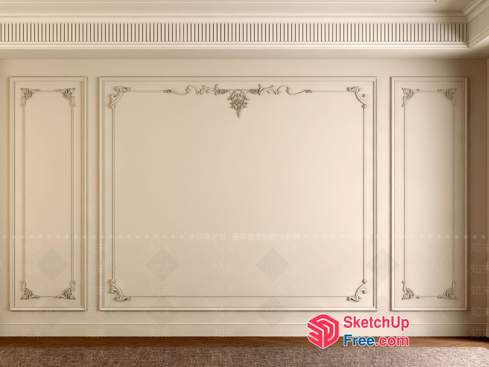 Classic Ornate Paneling 3D SketchUp File