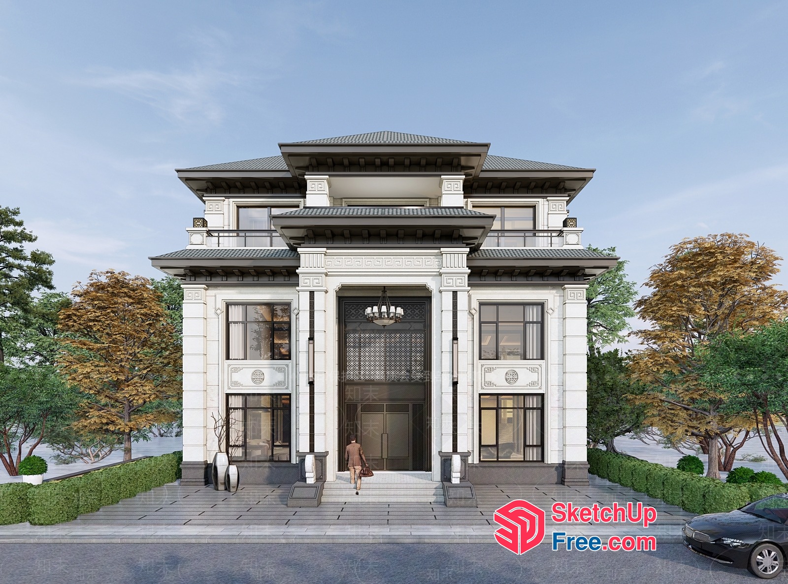 Elegant Classic European Style Villa 3D SketchUp File