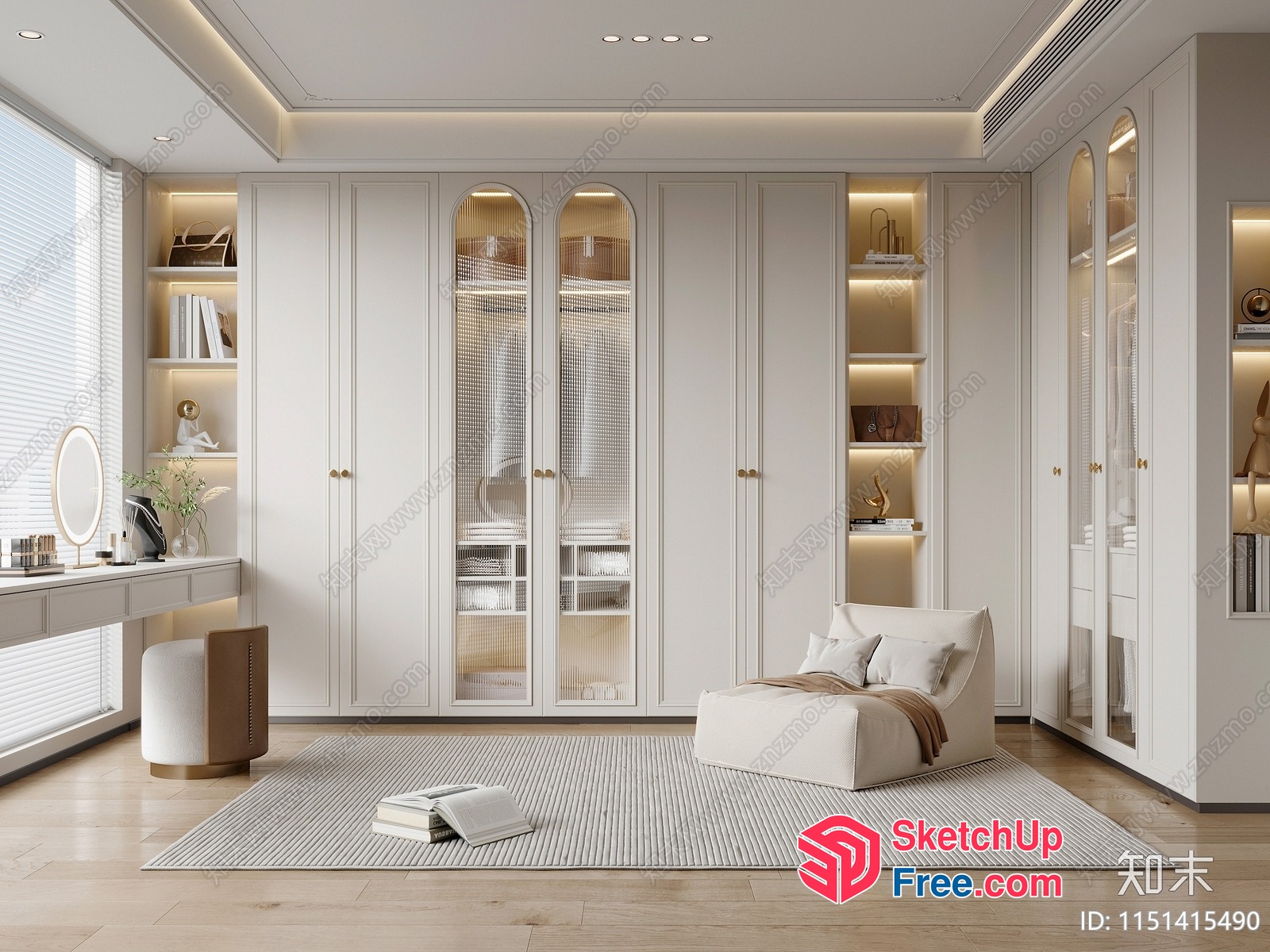 Elegant And Modern White Interior Design 3D SketchUp File