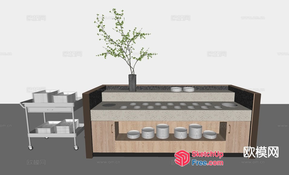 Modern Minimalist Japanese Style Interior Furniture 3D SketchUp File