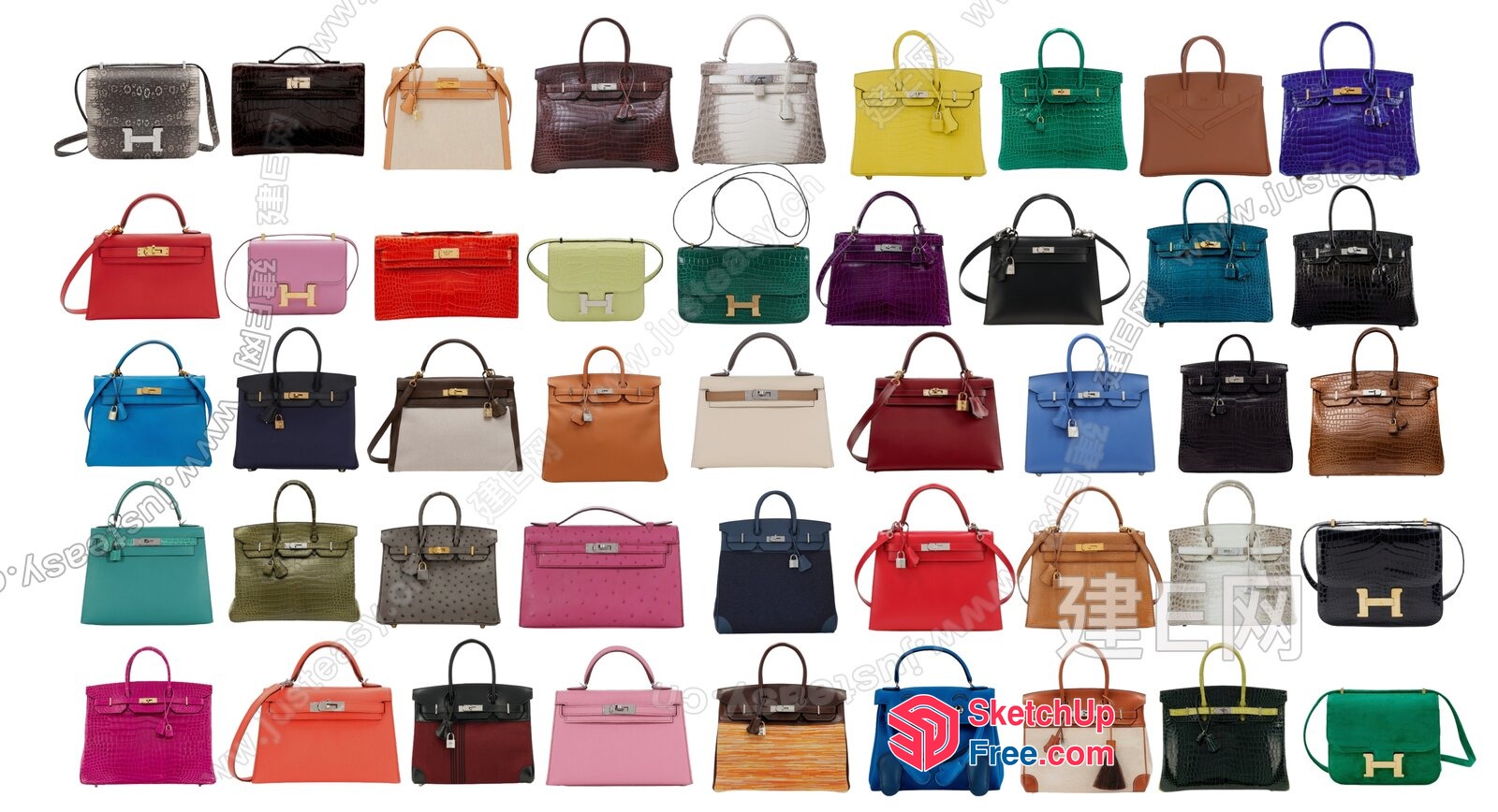 Colorful Handbag Collection 3D SketchUp File