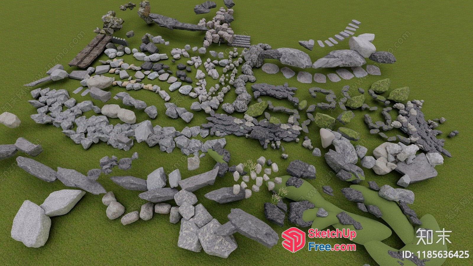 3D Rendering Of A Stone Arrangement 3D SketchUp File