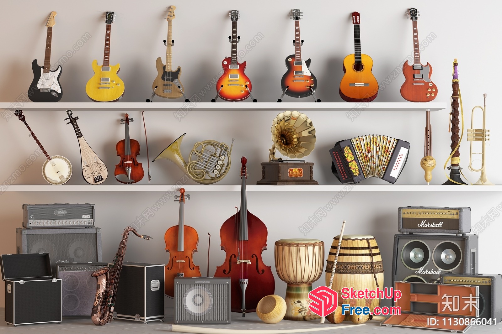 Musical Instruments Collection 3D SketchUp File