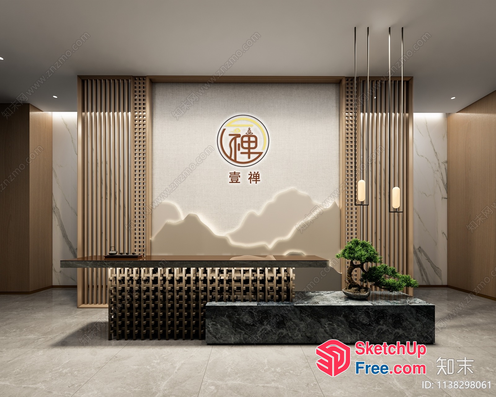 Asian-Inspired Interior Design 3D SketchUp File