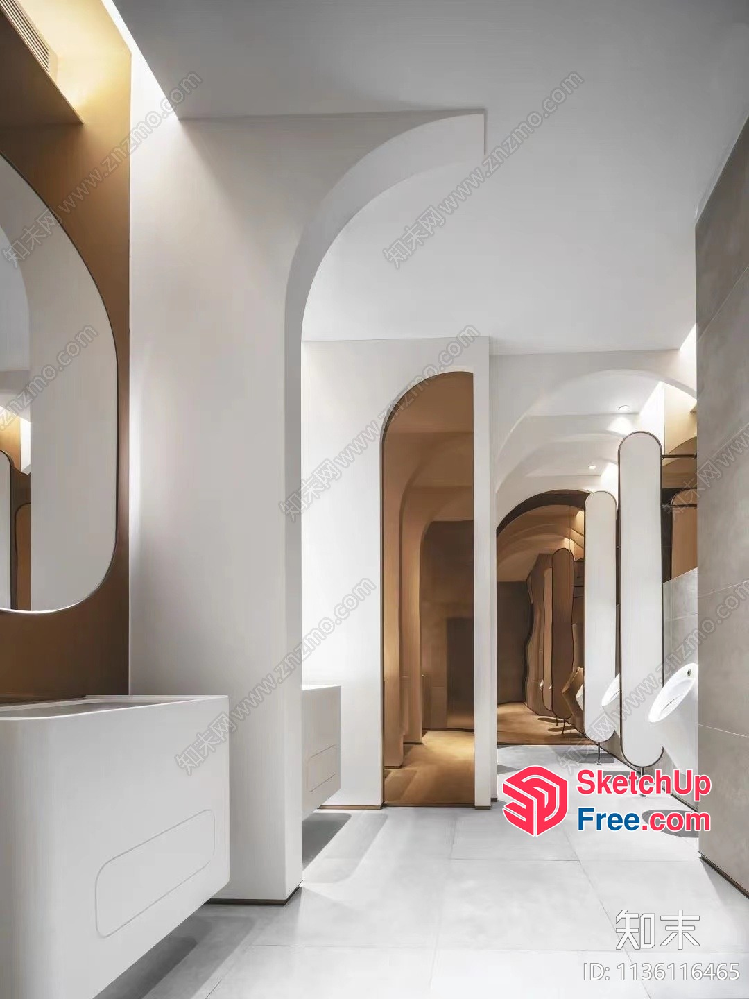 White And Beige Modern Interior Design 3D SketchUp File