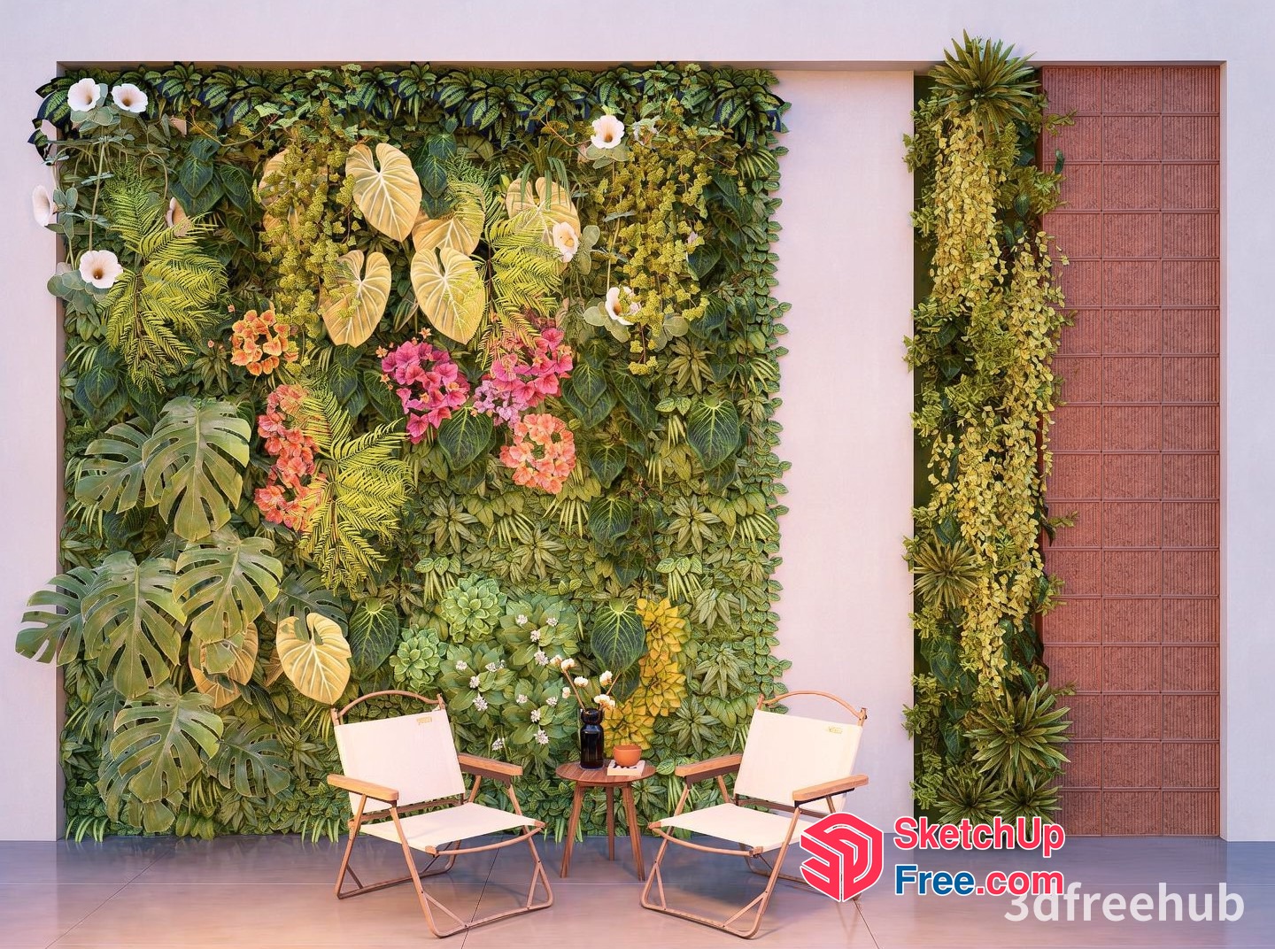 Exotic Tropical Greenery Backdrop 3D SketchUp File