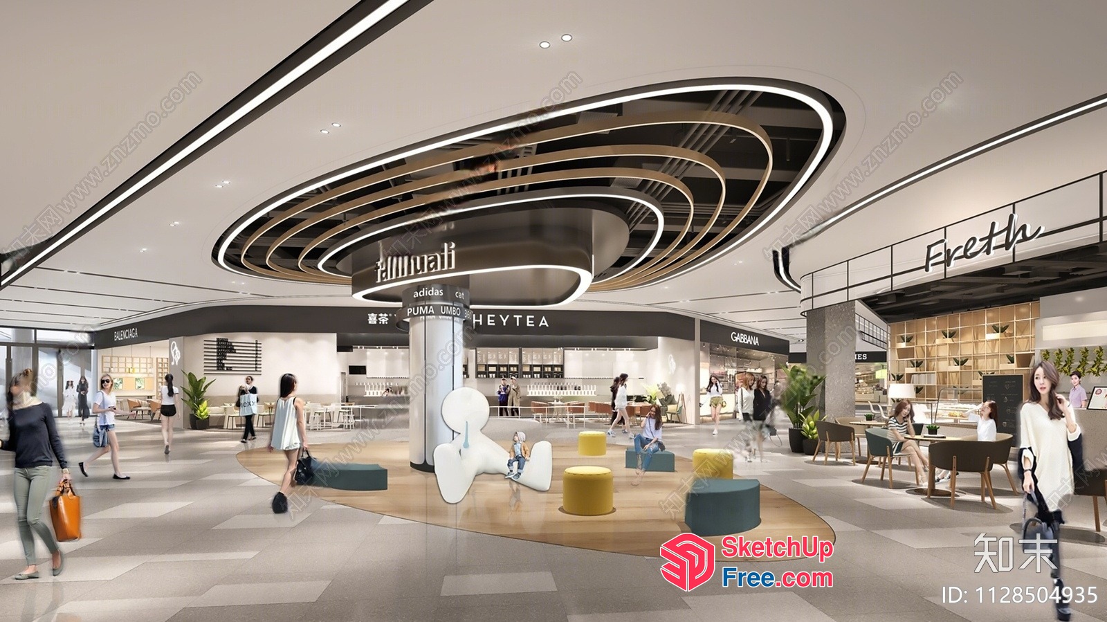 Modern Shopping Mall Interior Design 3D SketchUp File