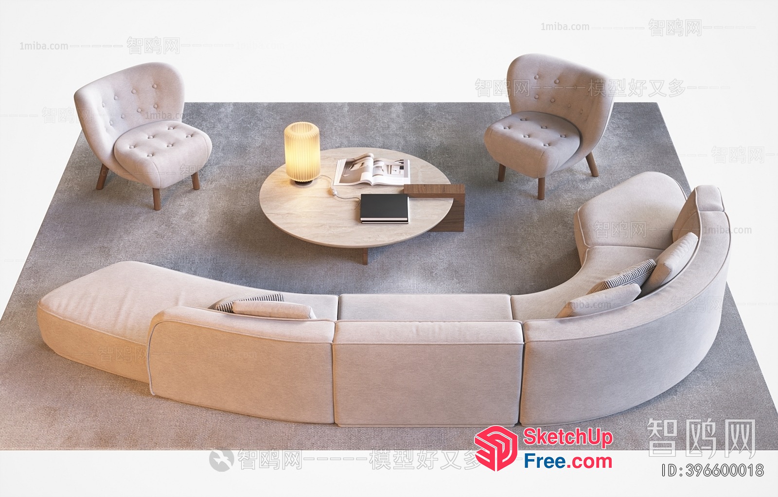 Elegant And Modern Living Room Design 3D SketchUp File