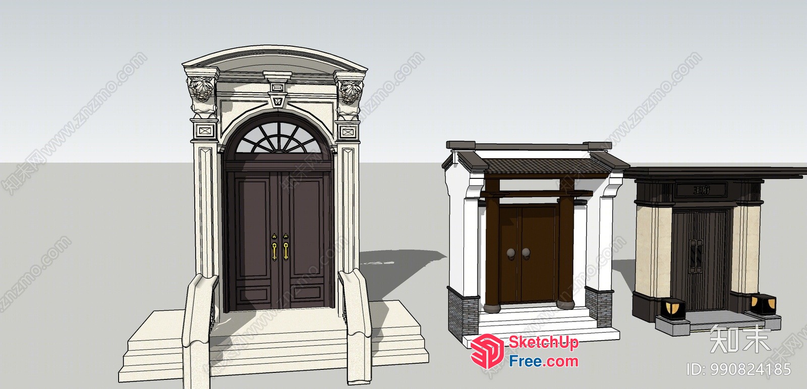 Classic Architectural Doorway Entrance 3D SketchUp File