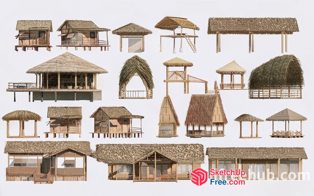 Traditional Asian Style Homes 3D SketchUp File