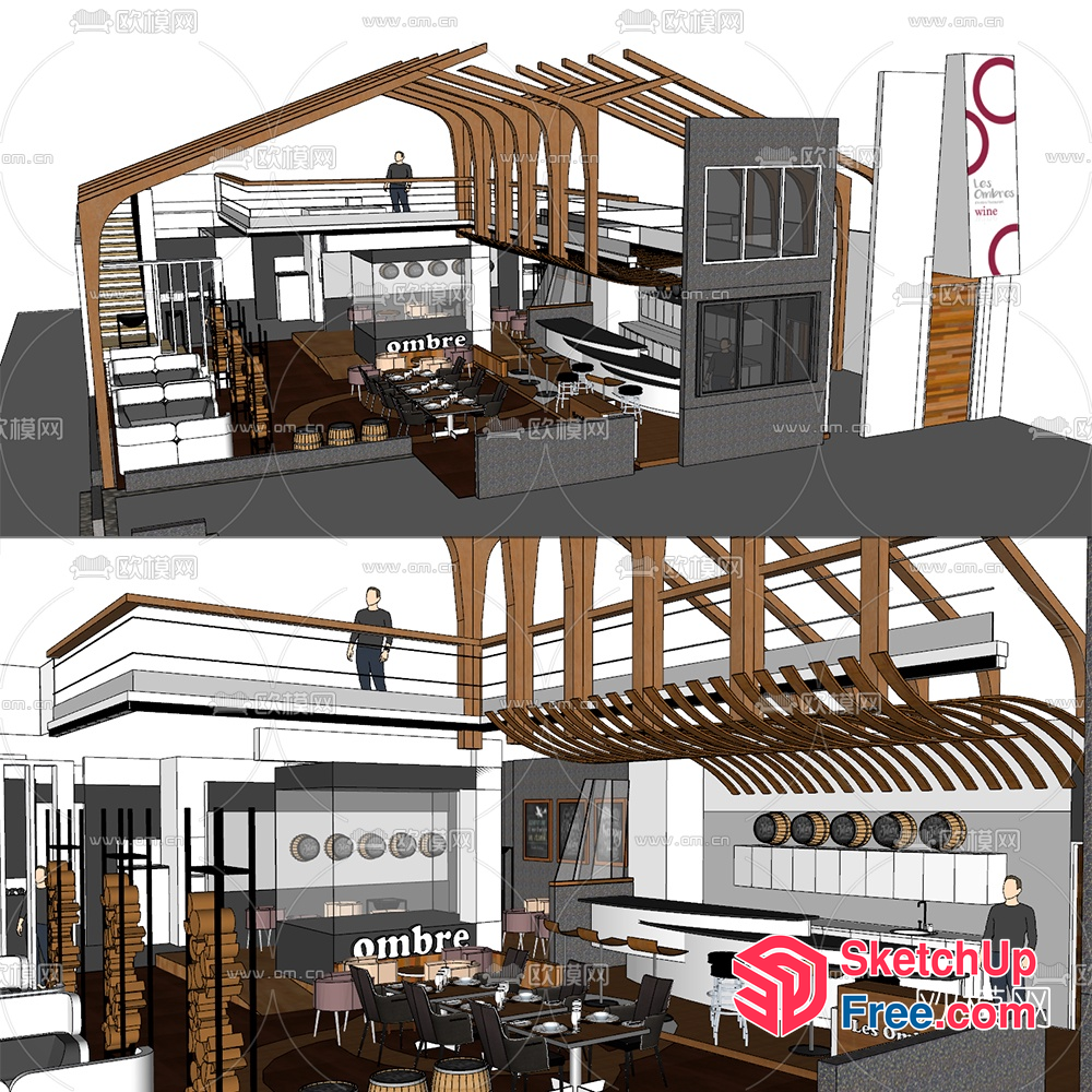 Contemporary Restaurant Interior Design 3D SketchUp File