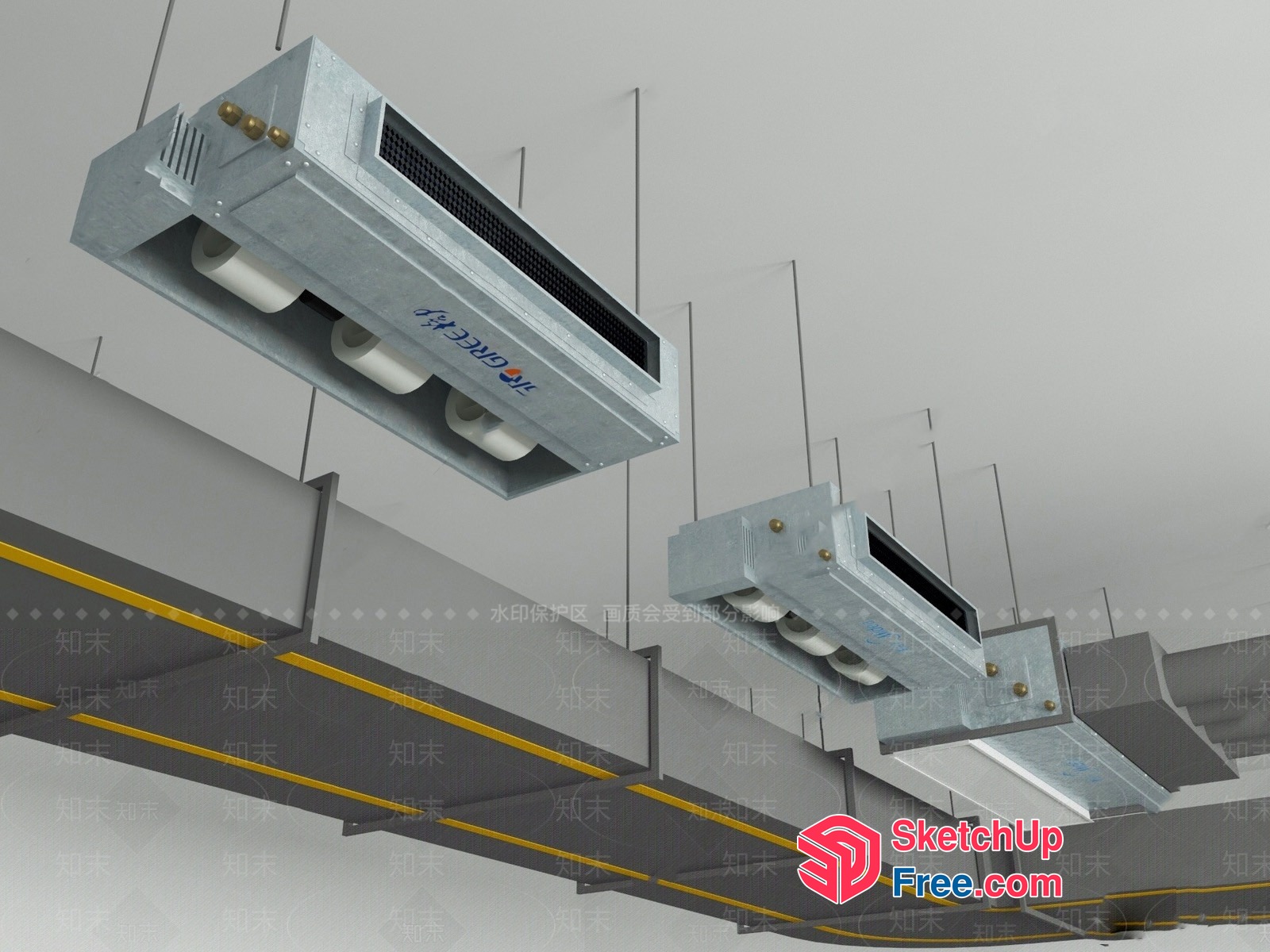 Air Conditioning Units Suspended From Ceiling 3D SketchUp File