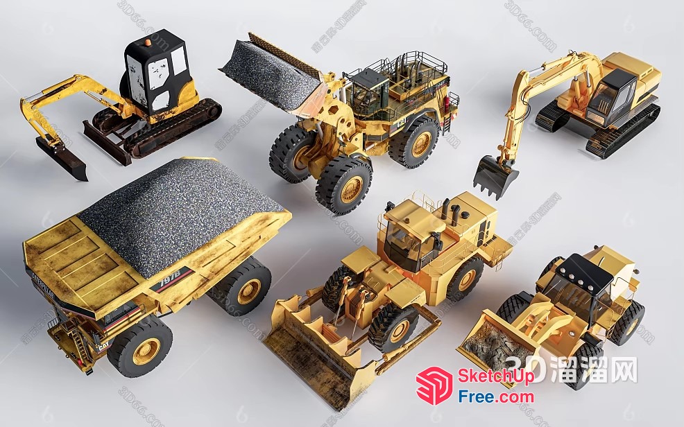 Construction Machinery Set 3D SketchUp File