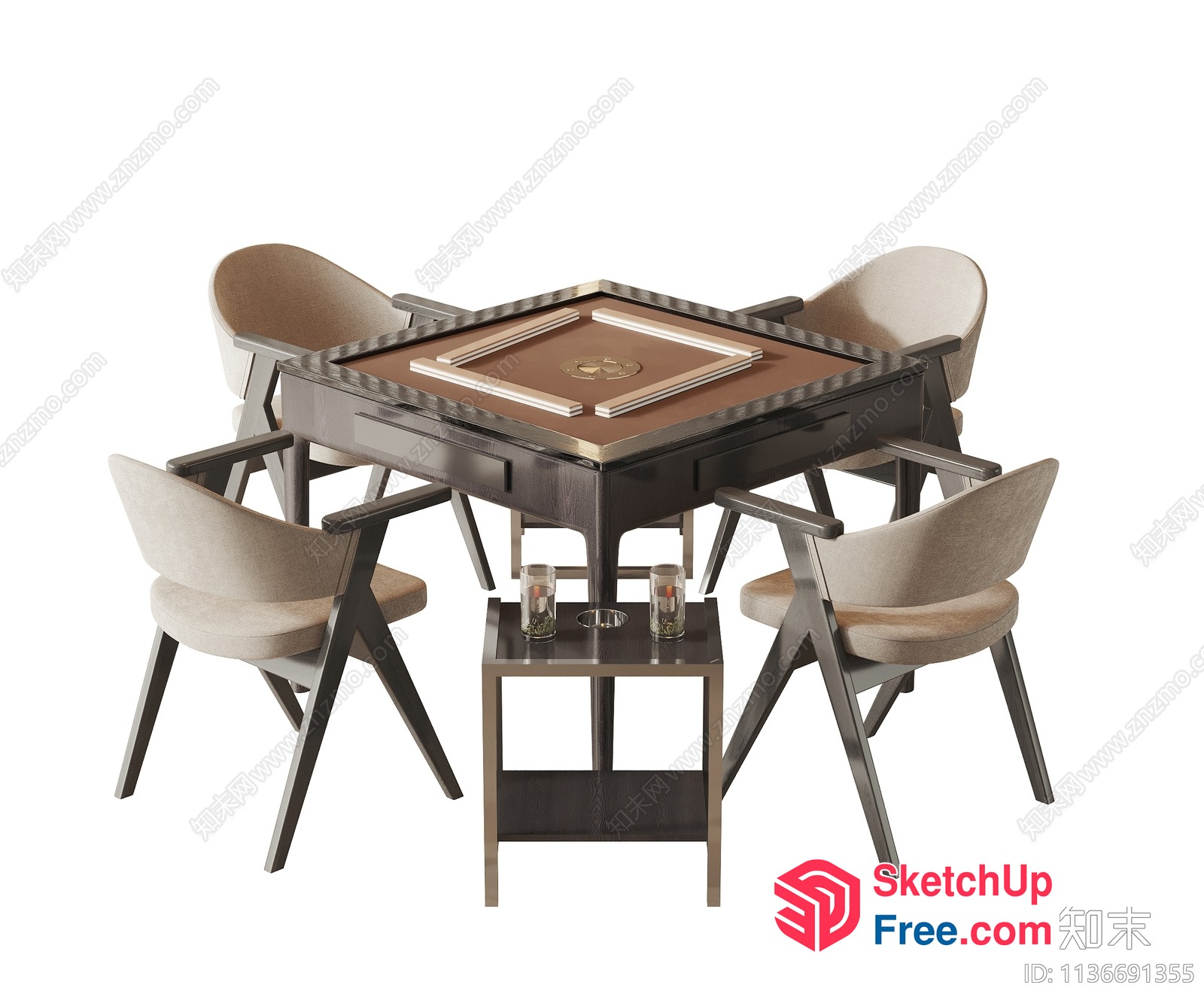 Modern Dining Table And Chairs 3D SketchUp File