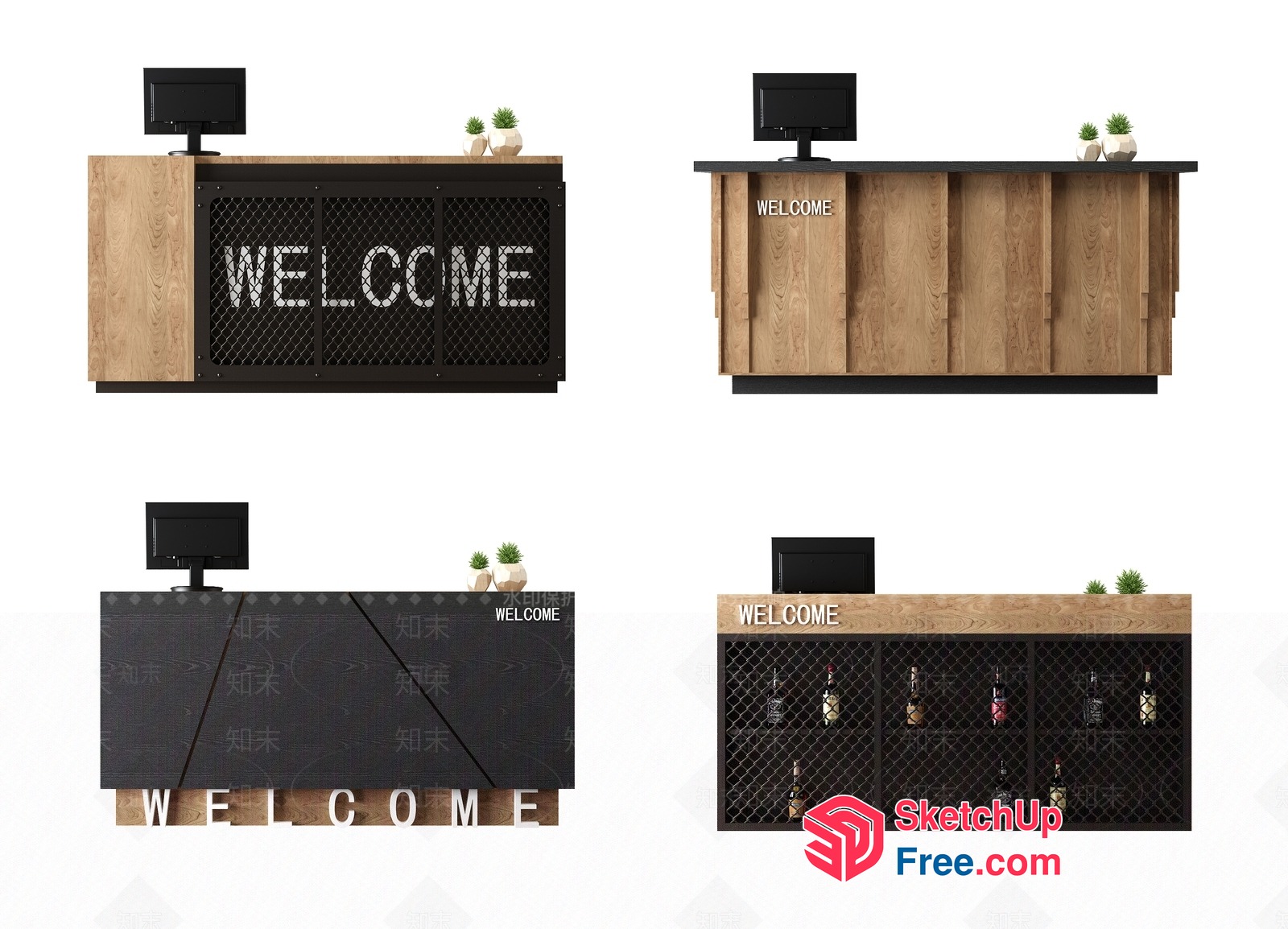 Industrial Style Welcome Desk 3D SketchUp File