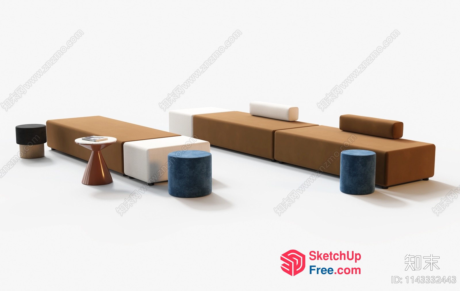 Minimalist Modern Furniture Arrangement 3D SketchUp File