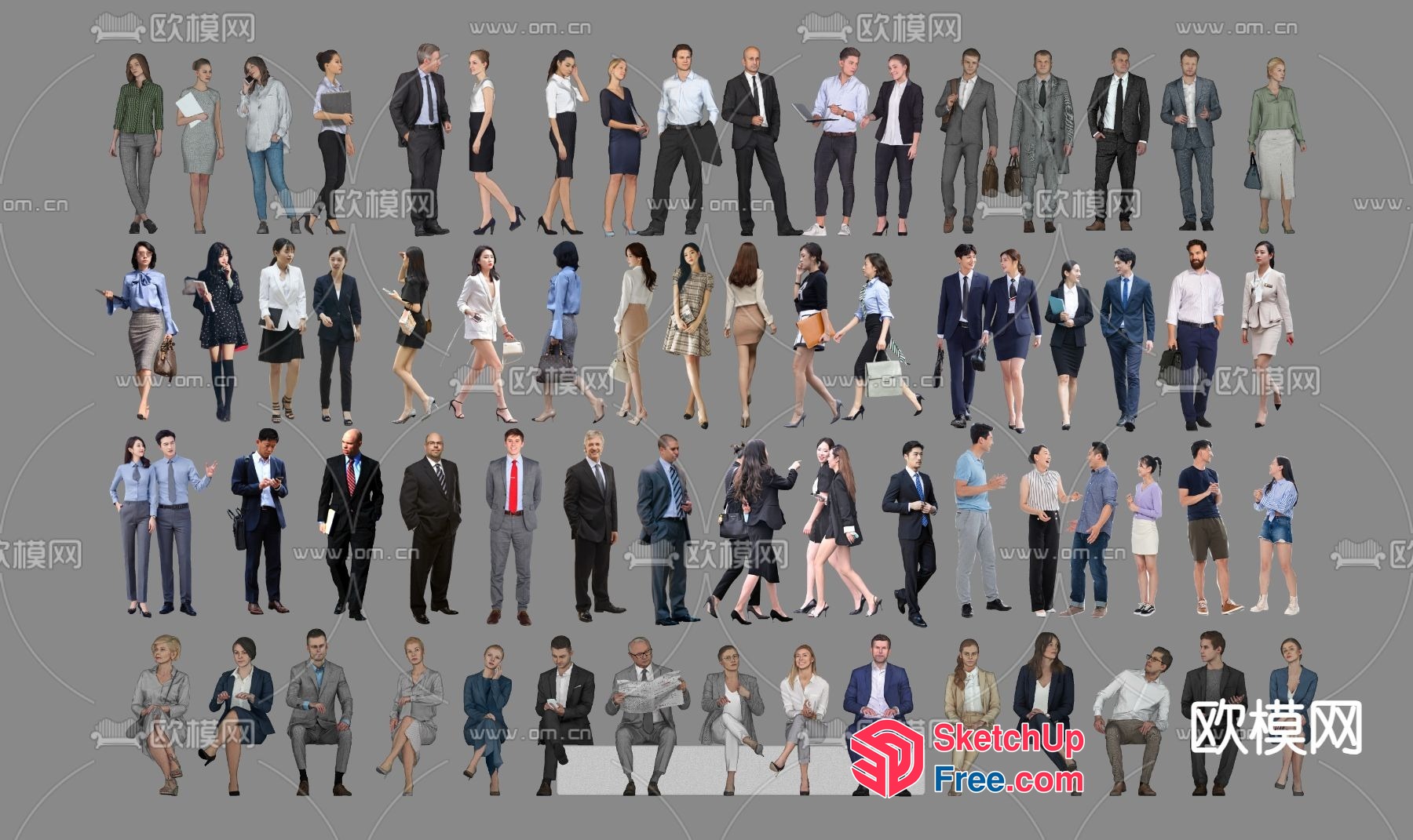 Office Workers 3D SketchUp File