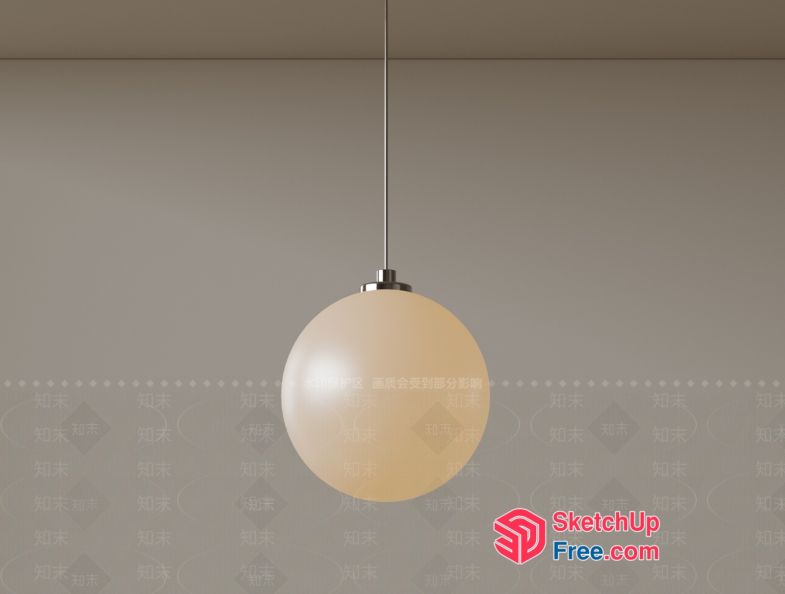 Hanging Light Fixture In A Minimalist Style 3D SketchUp File