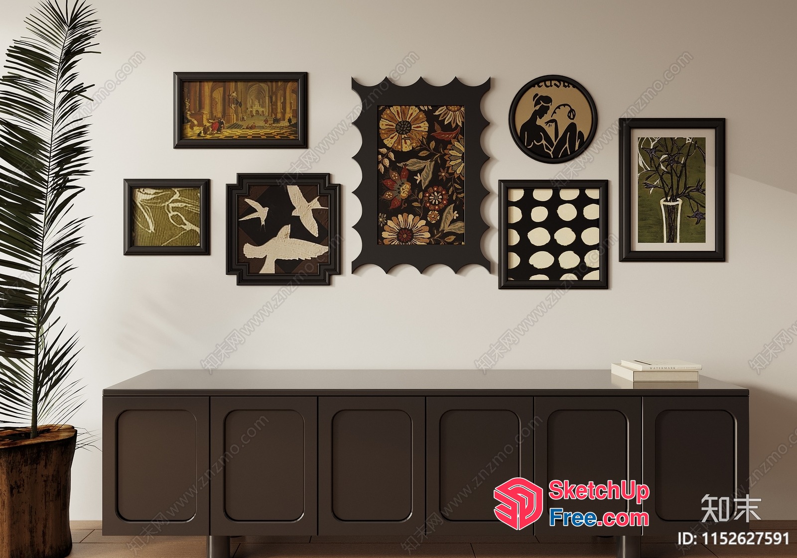Modern Minimalist Art Gallery Wall 3D SketchUp File