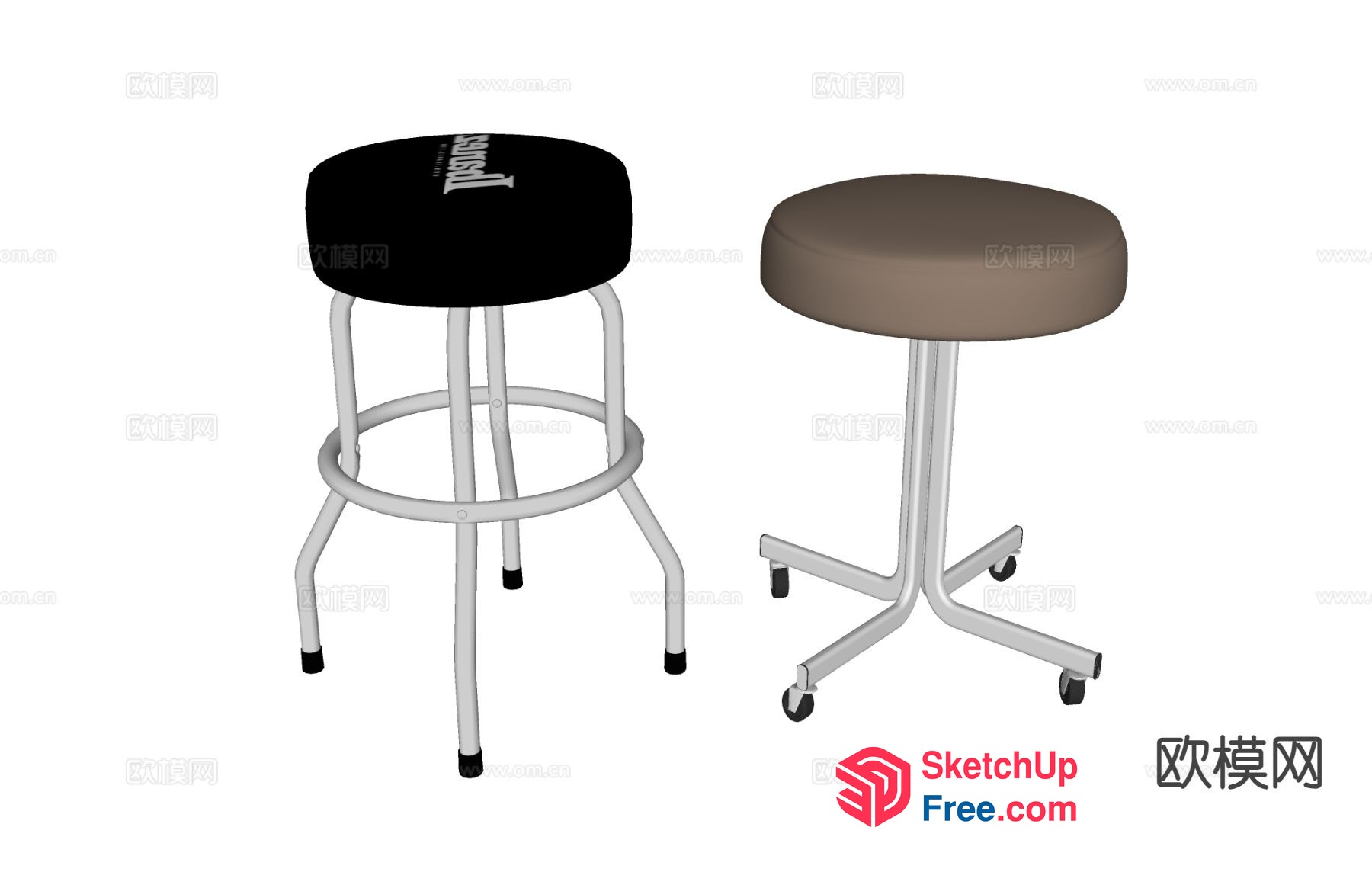 Two Bar Stools 3D SketchUp File