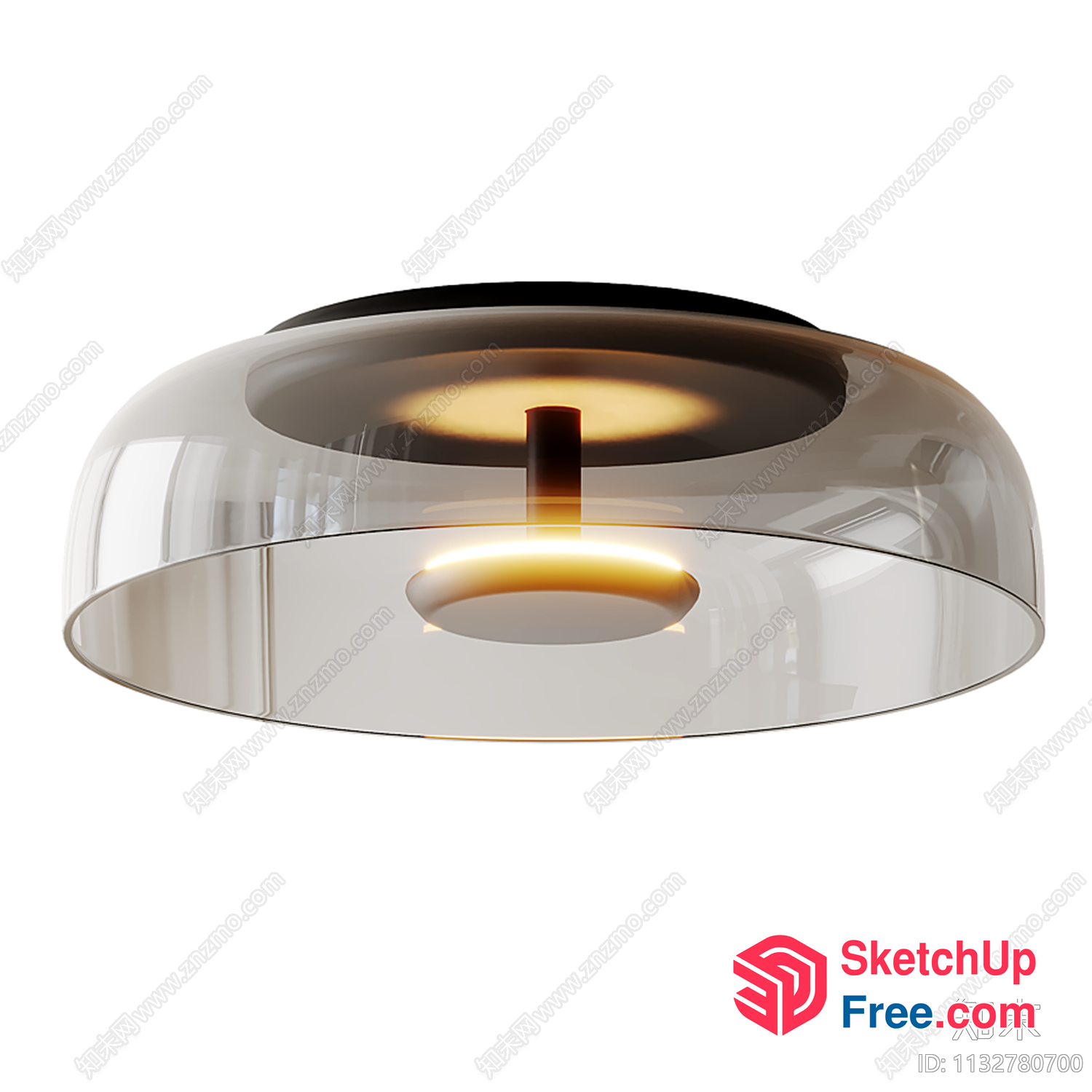 Modern Glass Ceiling Light Fixture 3D SketchUp File