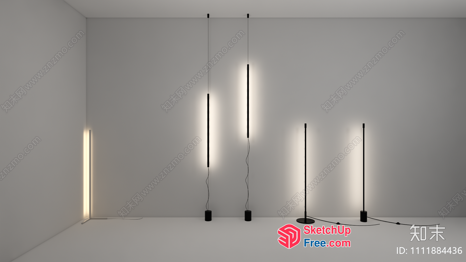 Modern Minimalist Interior Lighting Fixtures 3D SketchUp File