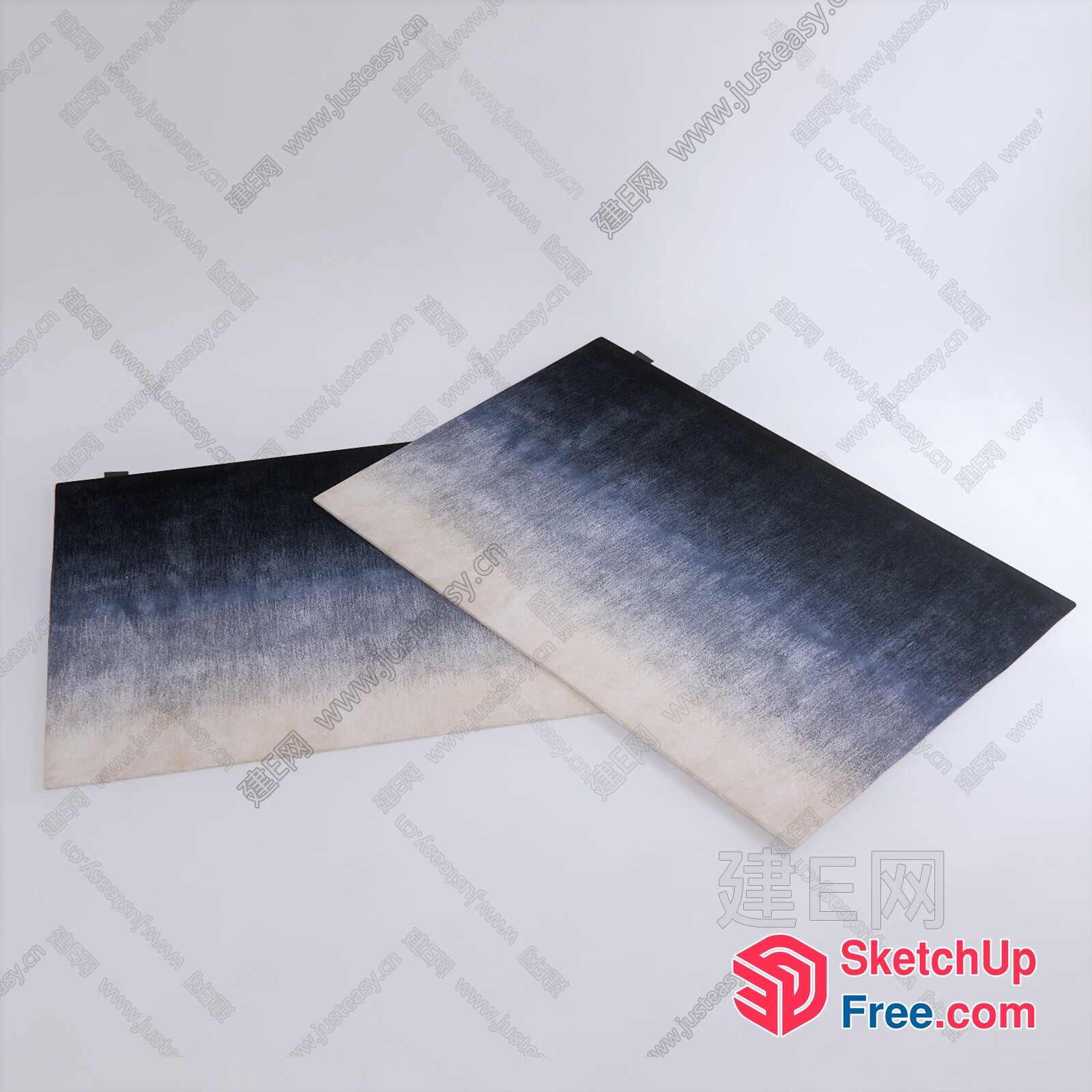 Two Ombre Grey And White Panels 3D SketchUp File