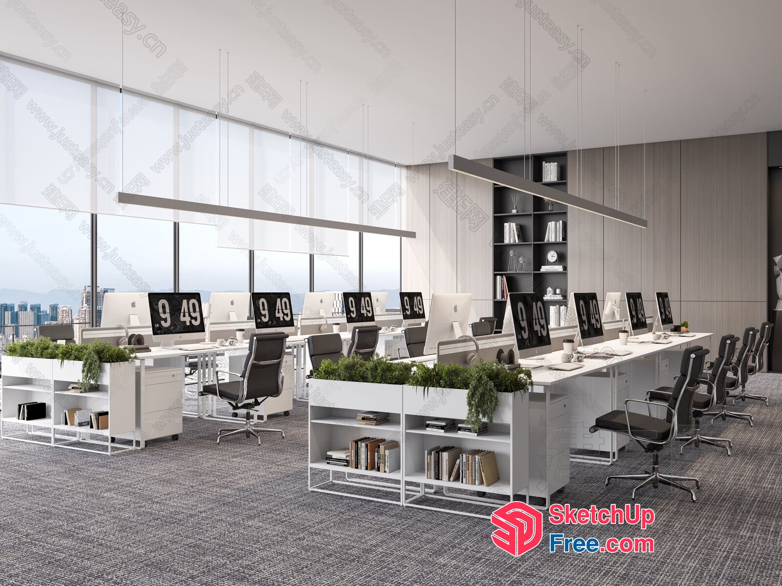 Modern Office Space With Natural Light And Minimalist Decor 3D SketchUp File