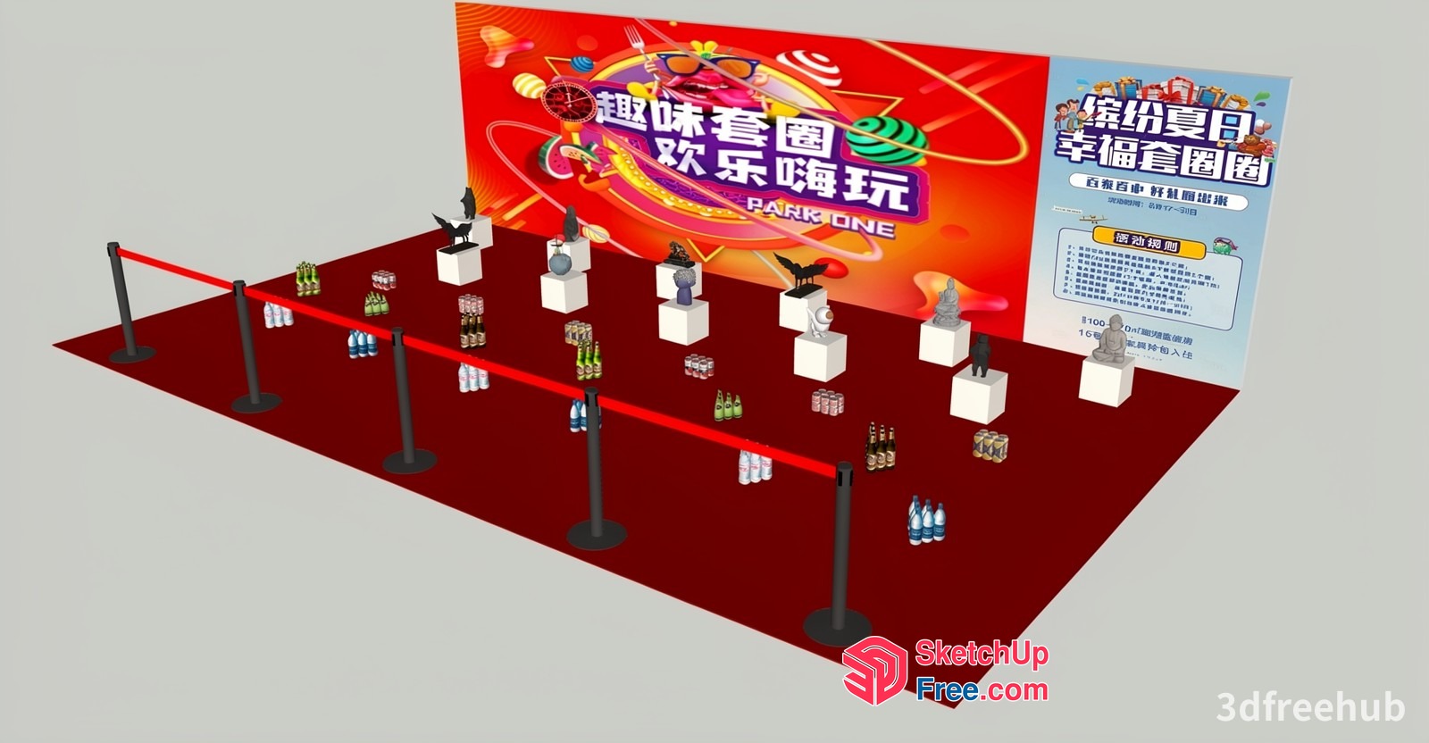 Asian Food Court Display 3D SketchUp File