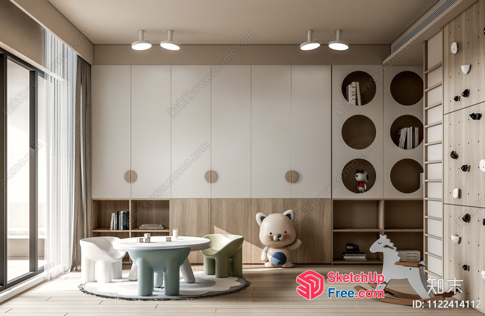 Modern Playroom With Animal Decor 3D SketchUp File