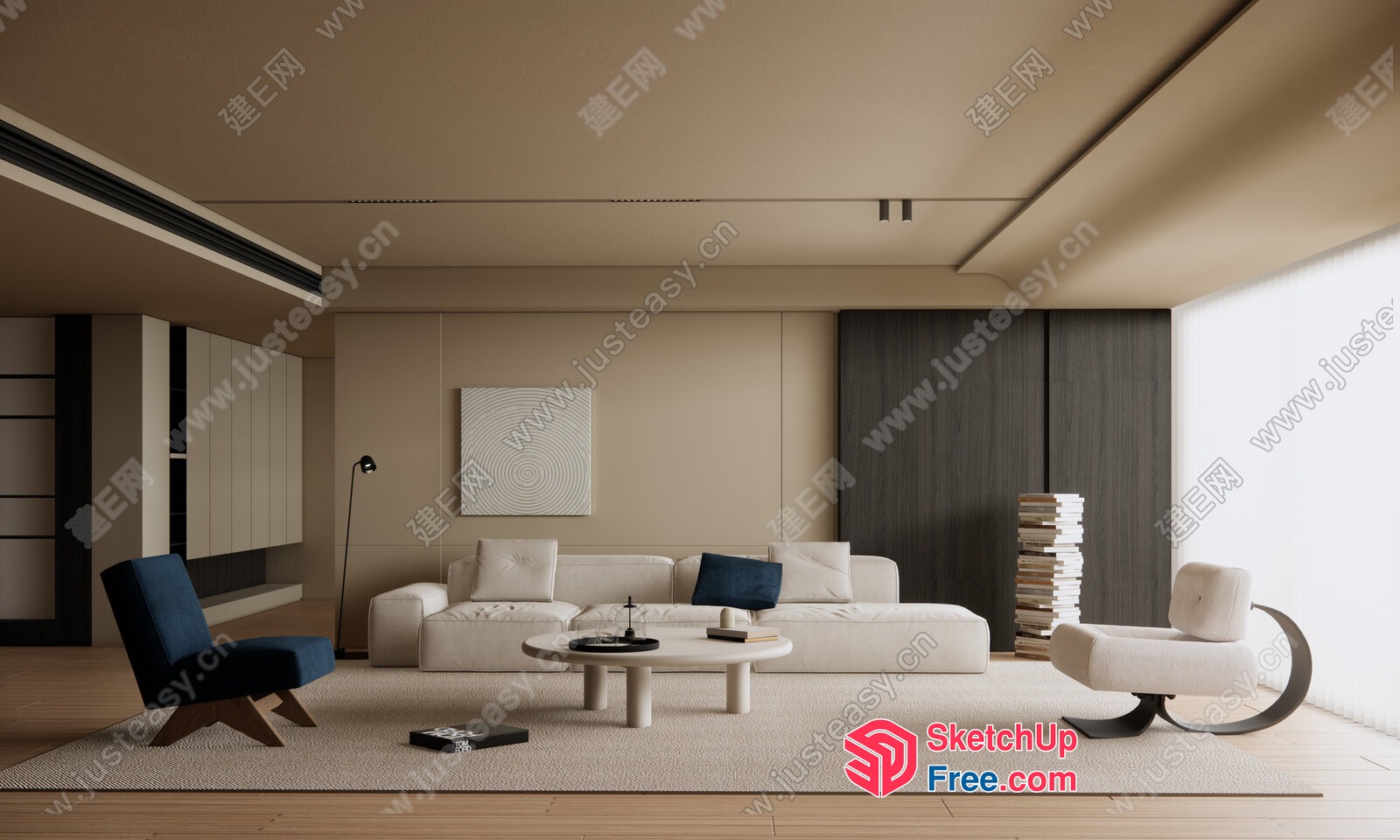 Minimalist Modern Living Room Interior Design 3D SketchUp File