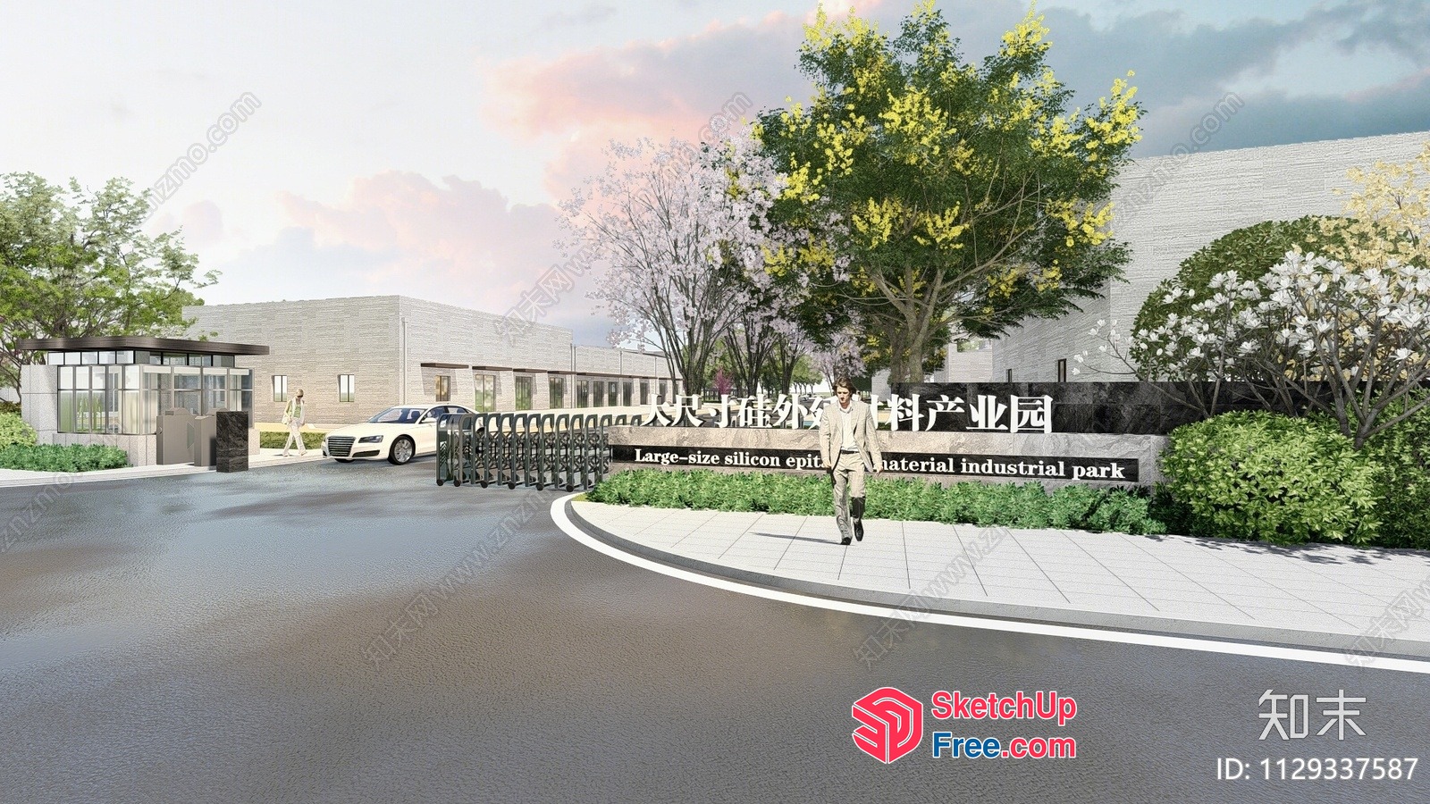 Large-Scale Silicon Epitaxy Industrial Park 3D SketchUp File