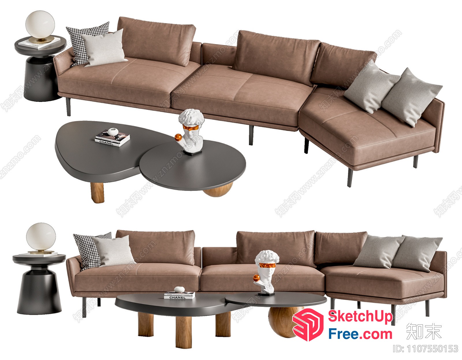 Minimalist European Style Living Room Furniture Set 3D SketchUp File