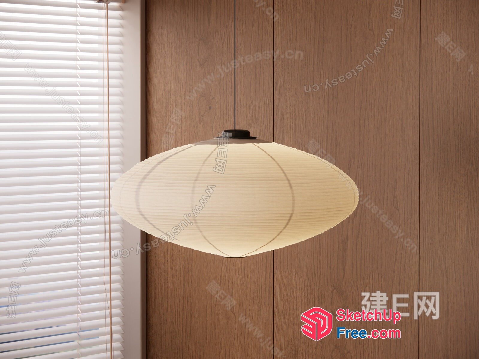 Japanese Style Hanging Light Fixture 3D SketchUp File
