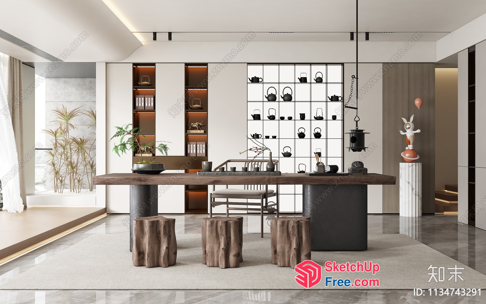 Elegant And Modern Tea Table Set 3D SketchUp File