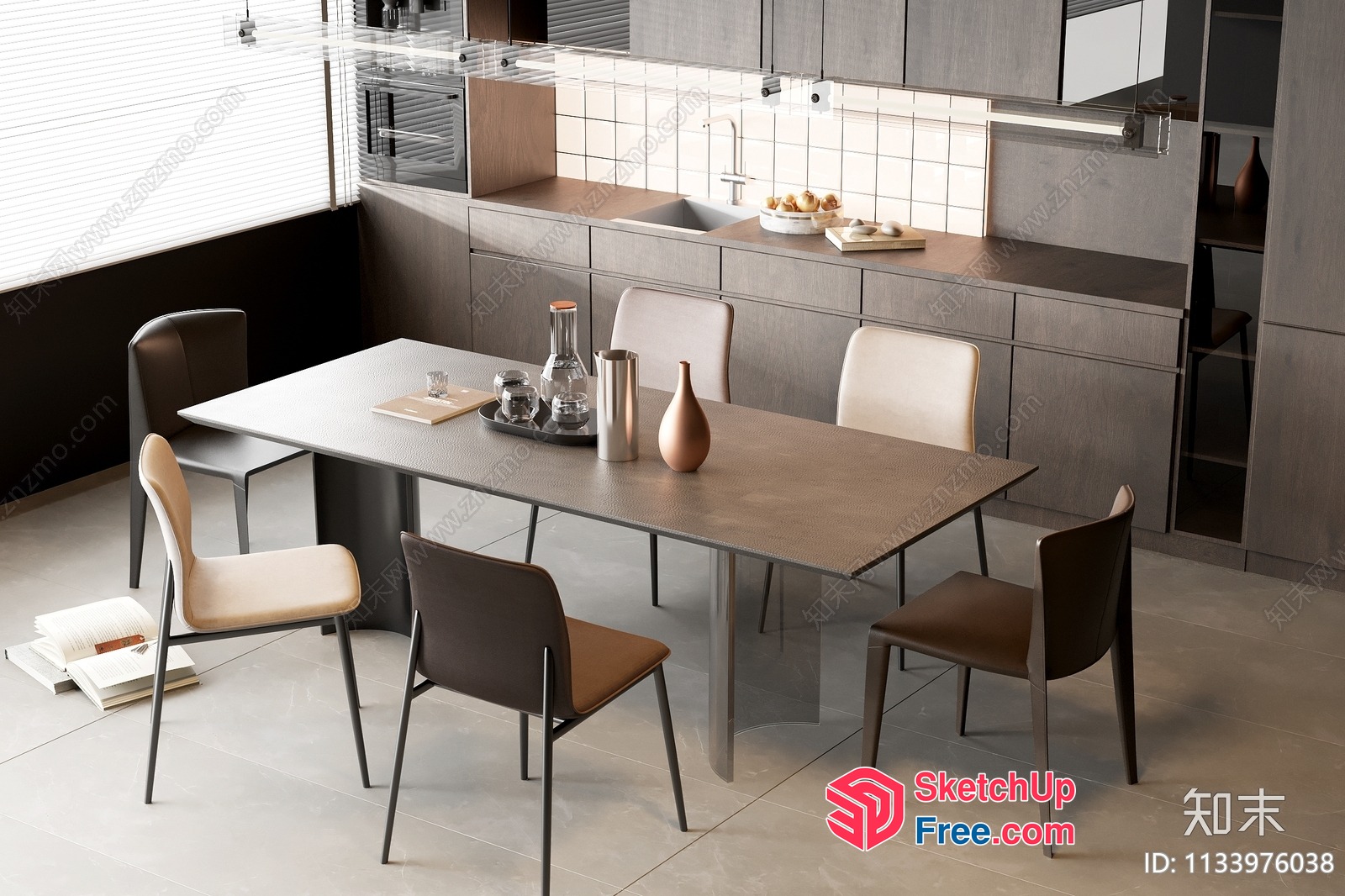 Modern Minimalist Dining Room With Sleek Furniture 3D SketchUp File