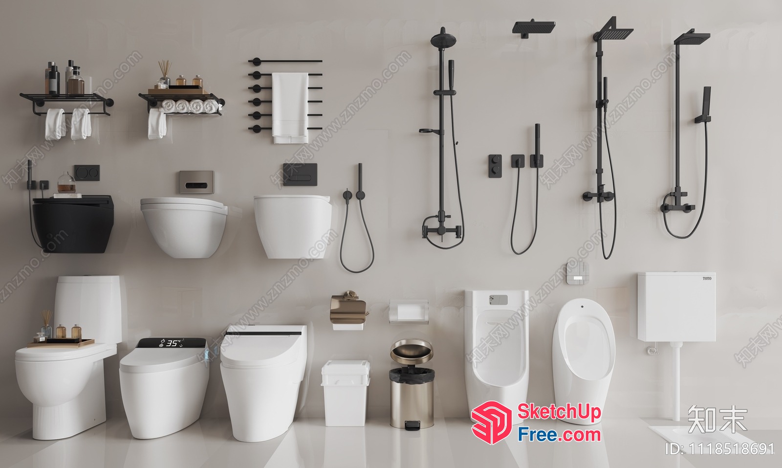 Modern Bathroom Fixtures And Accessories 3D SketchUp File