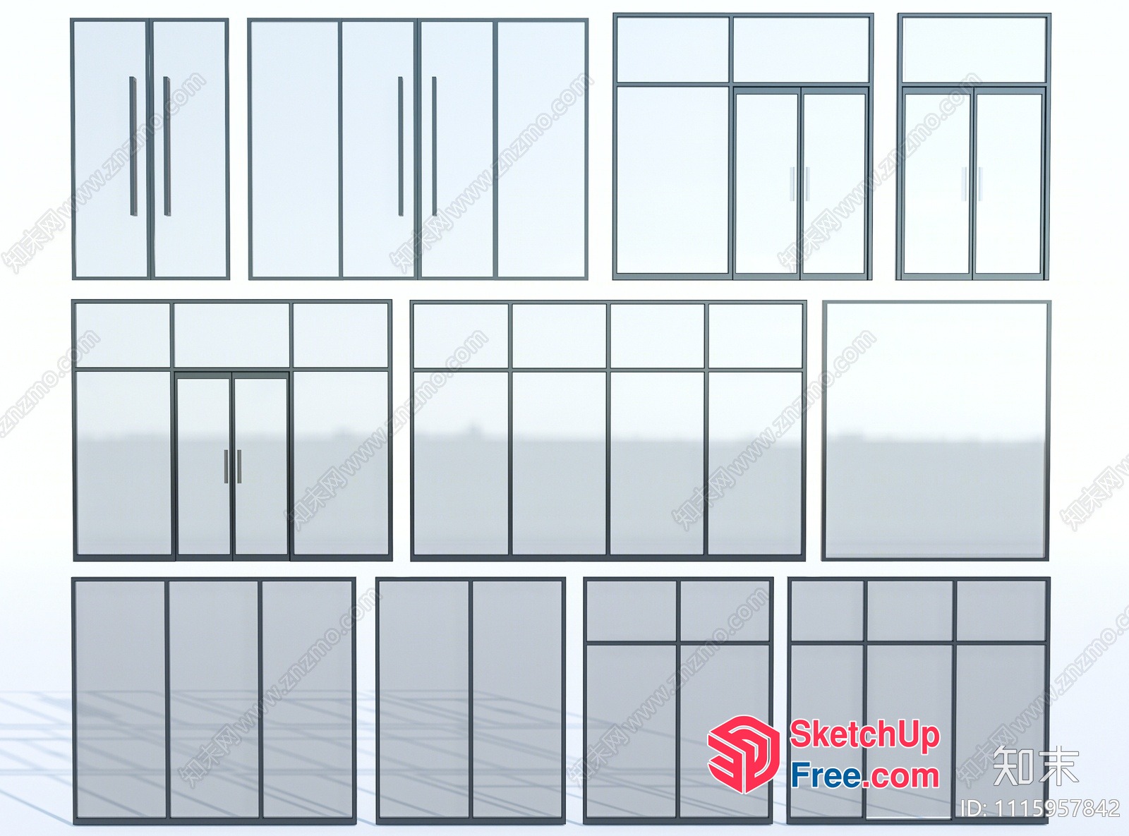 Modern Glass Window Wall 3D SketchUp File