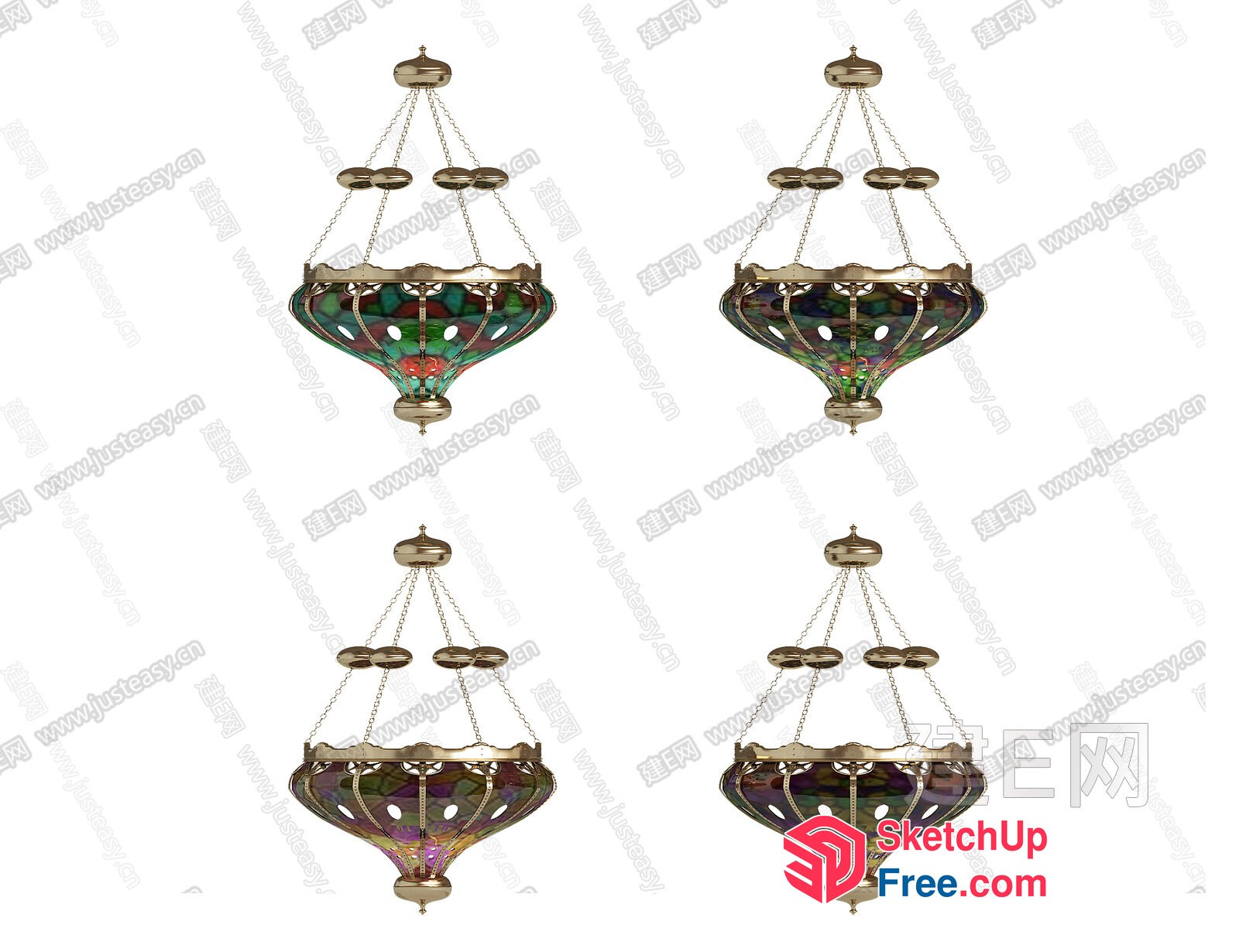 Intricate Glass And Metal Chandelier Designs 3D SketchUp File