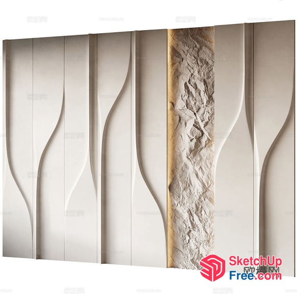 Modern Minimalist White Wall Decor 3D SketchUp File
