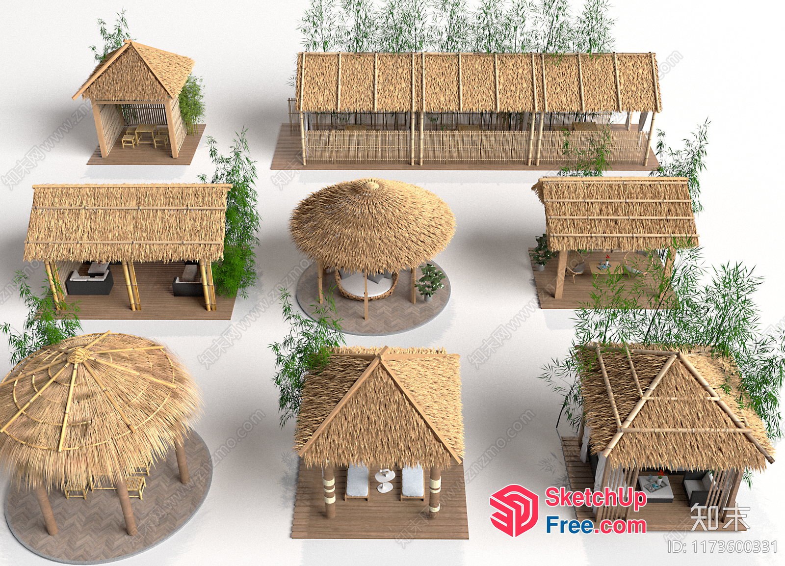 Exotic Tropical Hut Collection 3D SketchUp File