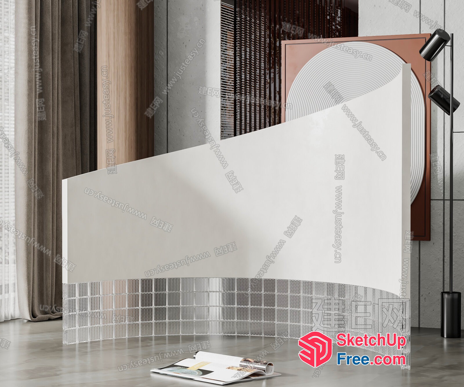 Partition Screen In A Modern Home Interior 3D SketchUp File