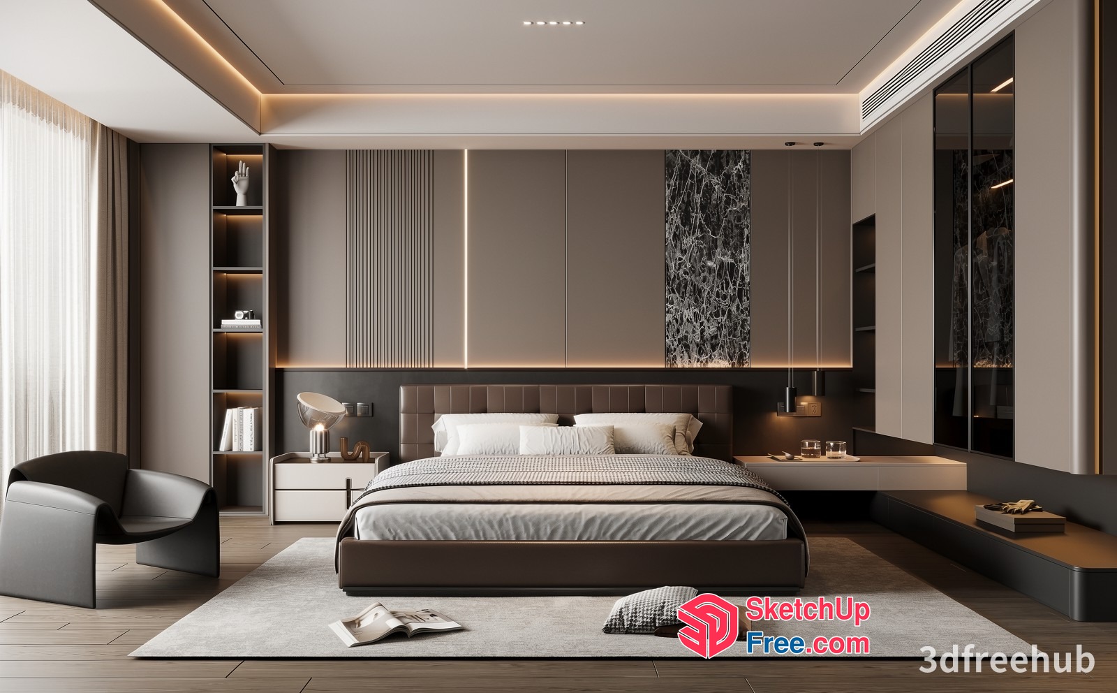 Modern Bedroom Interior Design 3D SketchUp File